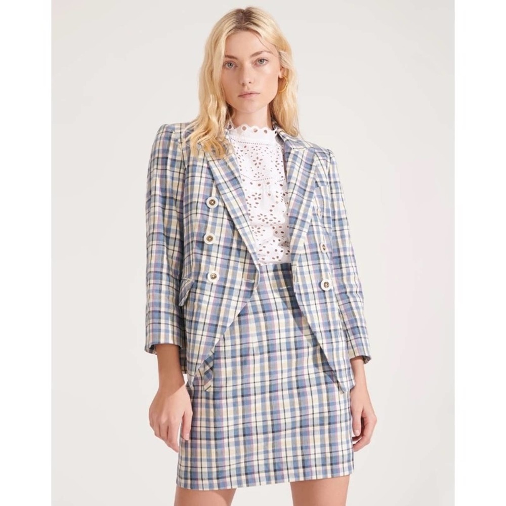 Veronica Beard Empire Linen Dickey Jacket